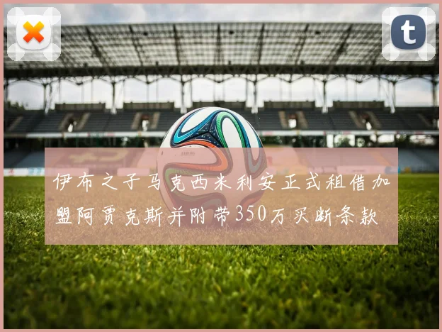 伊布之子马克西米利安正式租借加盟阿贾克斯并附带350万买断条款